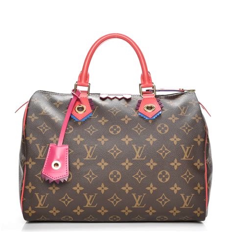 LOUIS VUITTON Monogram Totem Speedy 30 Flamingo